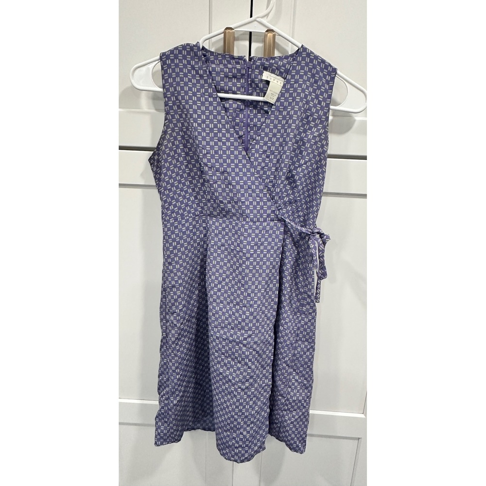 VTG EXPRESS‎ Purple Geometric Print Sleeveless Wrap Romper Women's Size 1/2 90's